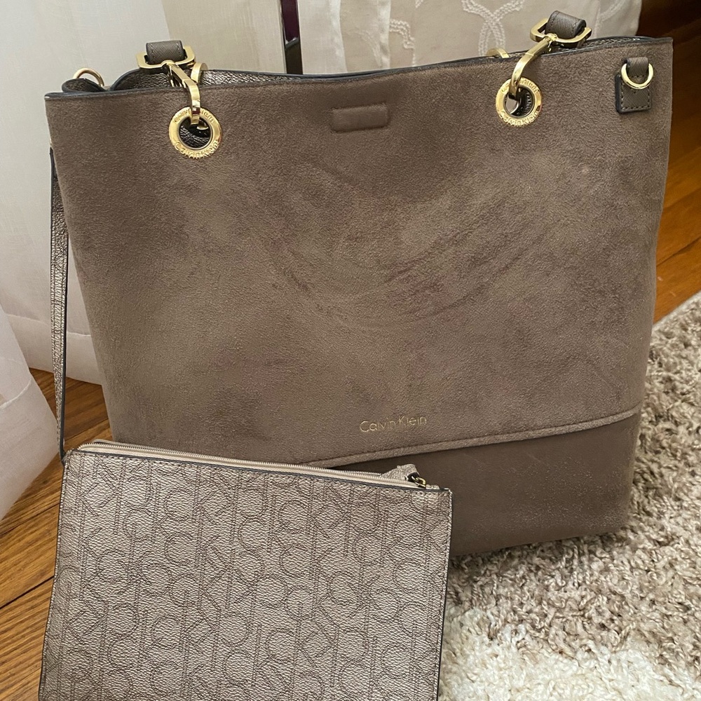 Calvin Klein Faux Suede Tote